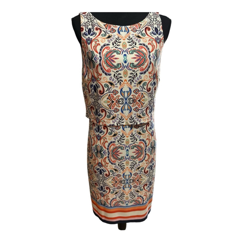 Vince Camuto Multicolor Patterned Midi Dress